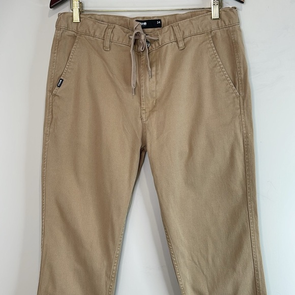 Plan B Skate-wear Men's Tan Casual Pants Drawstring Khakis Pockets Size 34 - Picture 3 of 10